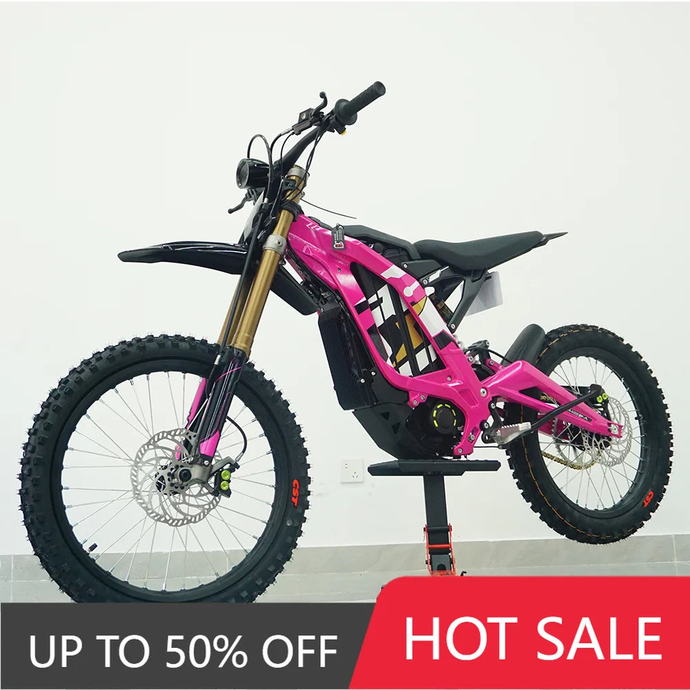 QQW Pink Light Bee X Frame High Power E-Bike Off-Road Adventure 60v Voltage Motorcycle