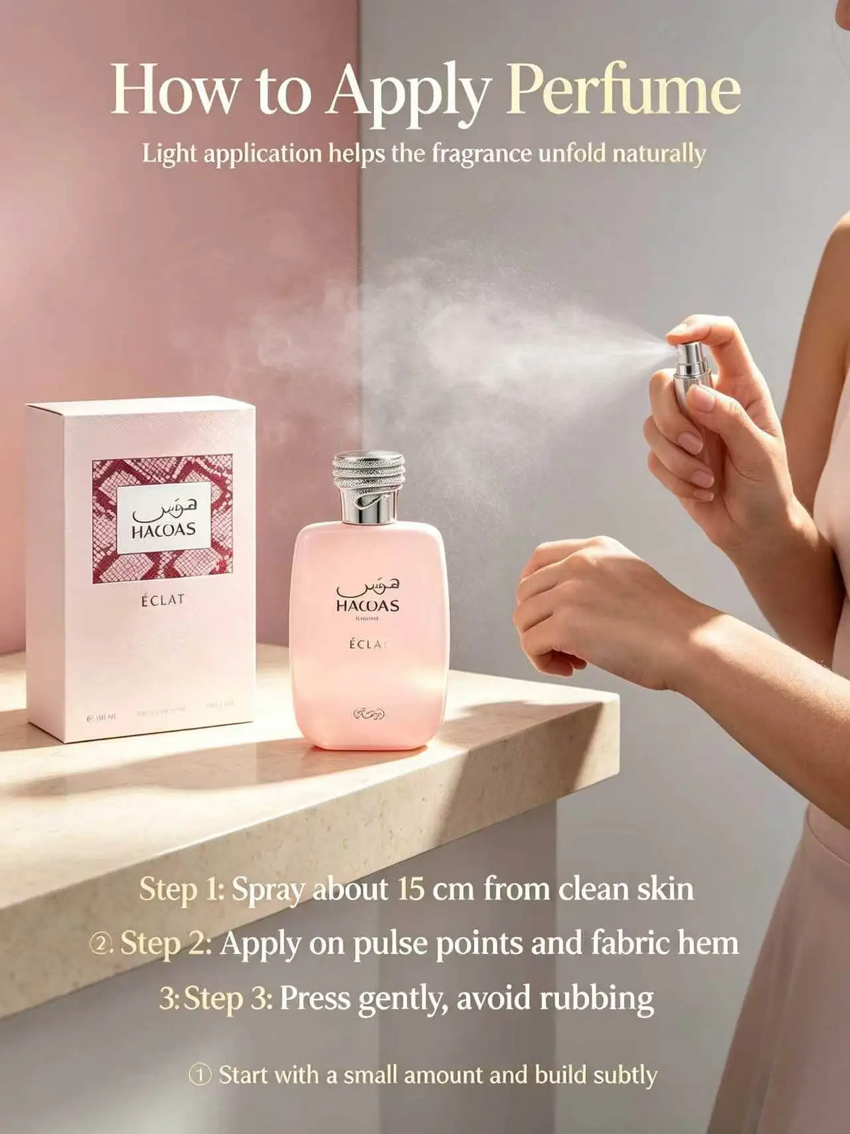 Rasasi Hawas Éclat for Her Eau de Parfum 100ML, Fresh Floral Sensual Scent for Women, Elegant Bottle, Ideal for Gifting