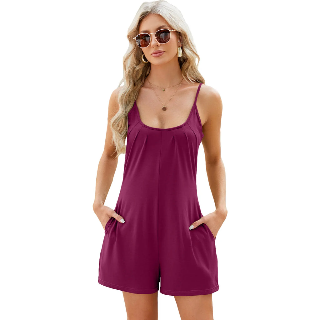 Summer Women's Rompers Casual Fashion Womans Clothing Summer Women 2025 Jumpsuit Boho Beach Vacation Sexy Jumpsuits Loose Pants