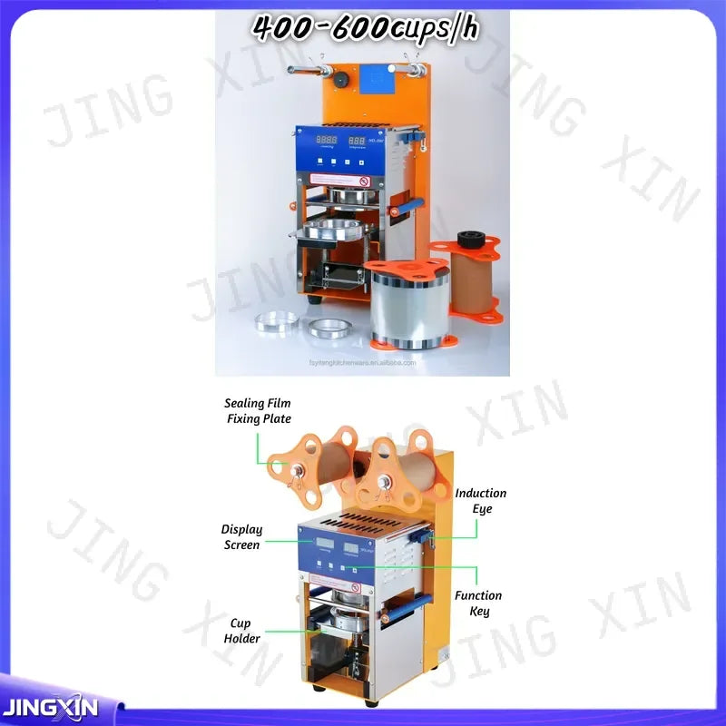 Commercial Plastic Cup Sealing Machine for Bubble Tea 95 90 75 70mm Semi-automatic Sealer