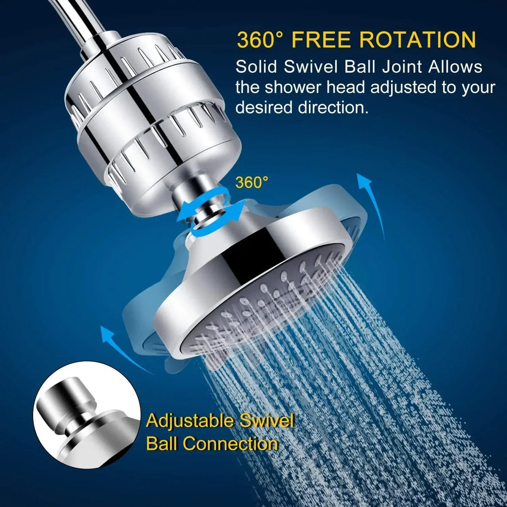 Shower head with filter, combination shower head combination, high-pressure nozzle with water filter for beauty and skincare