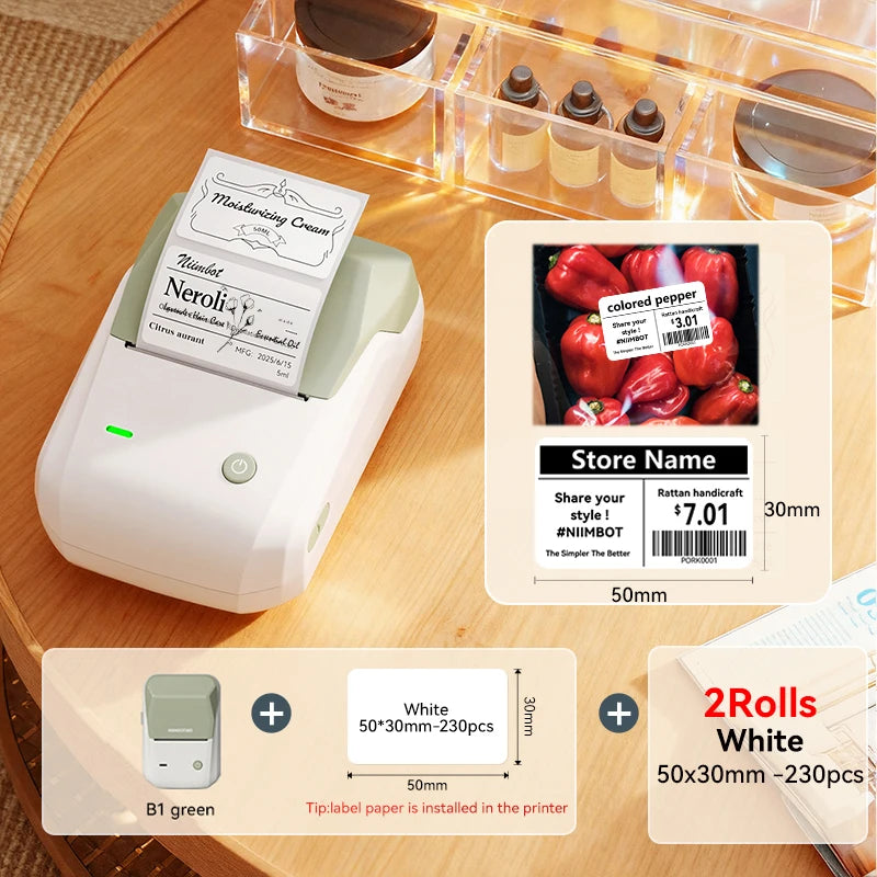 Niimbot B1/B1 Pro Inkless Label Printer Wireless Self-adhesive Label Maker DIY Price Tag Barcode Printing for Home Business