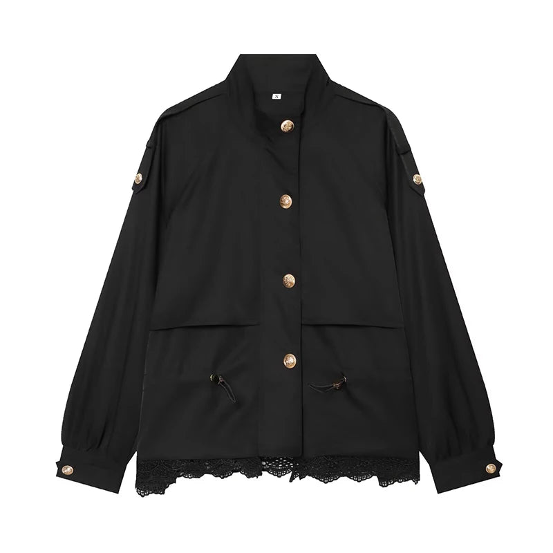 Lapel Women's Outerwear Waist Cinching Belted Jacket Drop Shoulder Cropped Cargo Trench Coat Meilaid Style Daily Fashion Wear