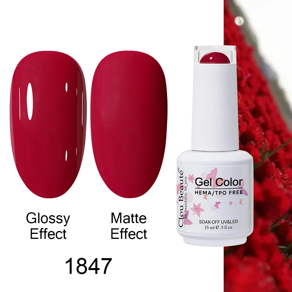 Clou Beaute HEMA TPO FREE Caramel Brown Wine Red Coffee Gel Nail Polish High Pigment Autumn Nail Art Full Coverage UV Varnish