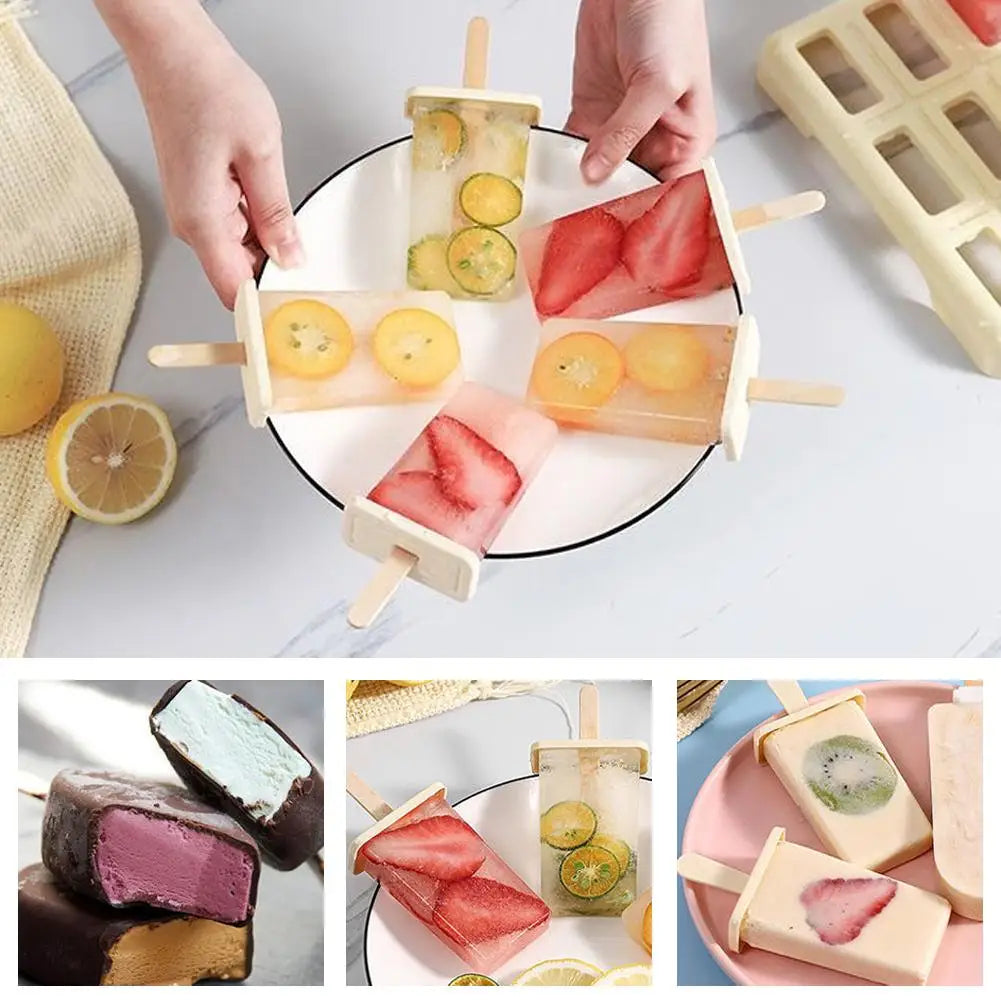 Popsicle Molds 9PCS Popsicle Maker Easy Release Popsicle Mold DIY Homemade Ice Box with Plastic Stick Kitchen Gadgets