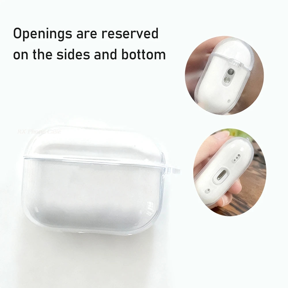 Clear Soft TPU Earphone Case For Airpods Pro 3 Pro 2 Pro Shockproof For Airpods 4 3 2 1 Bluetooth Wireless Earphone Cover Solid