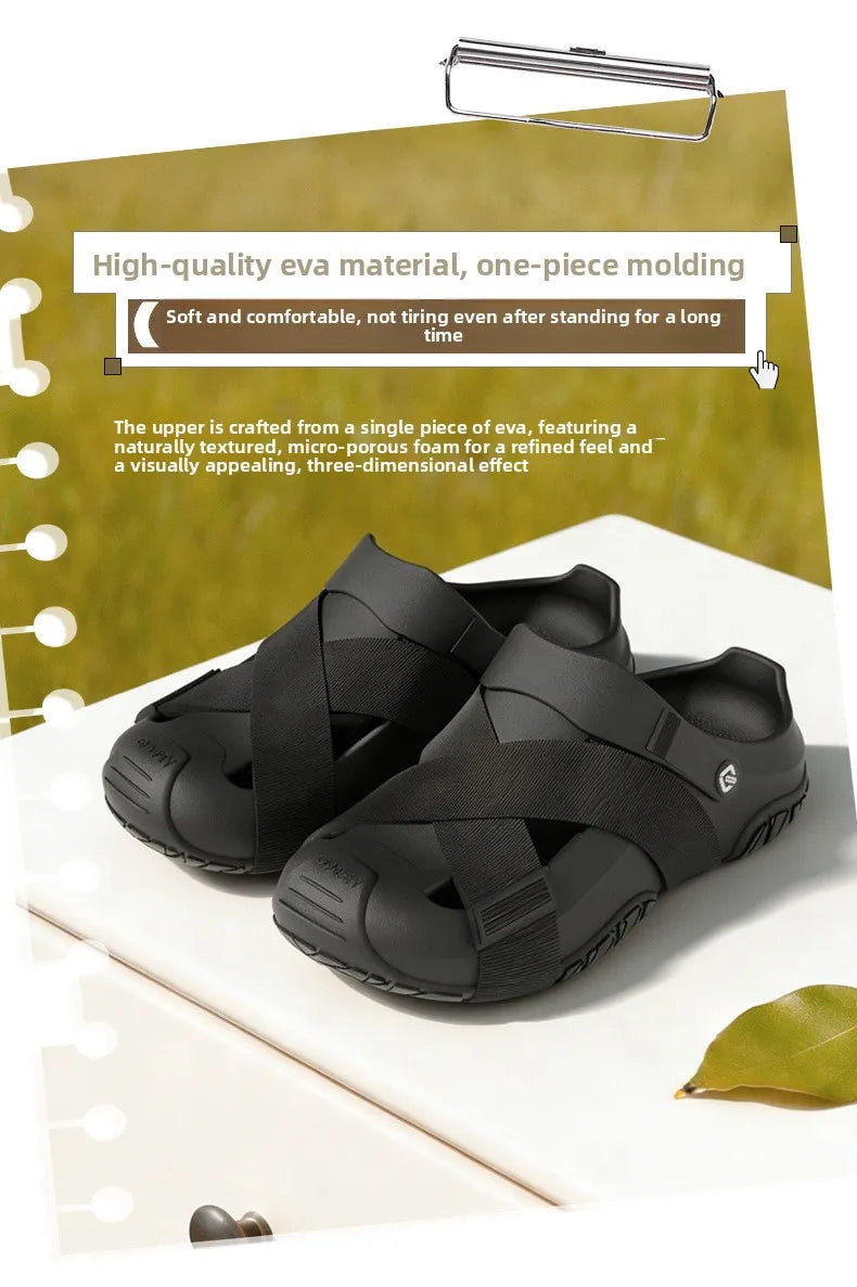 Summer Barefoot Sandals for Men and Women Thick Bottom Anti Slip Fashion Beach Shoes Travel Vacation Leisure Breathable Slippers