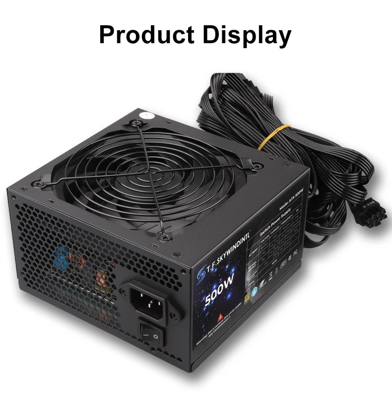 500W Atx Power Supply 80Plus Gold Active PFC PC 120mm Silent Fan For Mini Chassis Small Computer Case Desktop Power Supply
