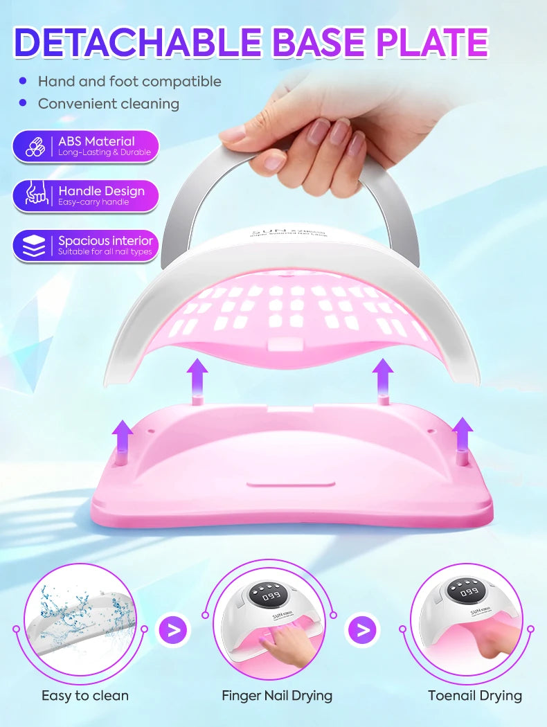 DianaBeauty 90LEDS LED UV Nail Lamp Dryer For Nails 380W Gel Polish Drying Lamp With 4 Timer Setting Auto Sensor Manicure Lamp