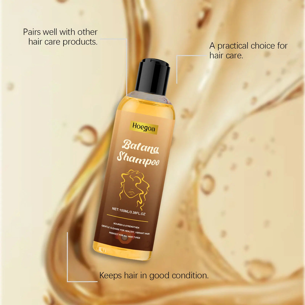 Batana Oil Shampoo Soothing Scalp Repair Damaged Brittle Hair Oil Control Nourishing Strengthing Hair Root Hair Growth Shampoo