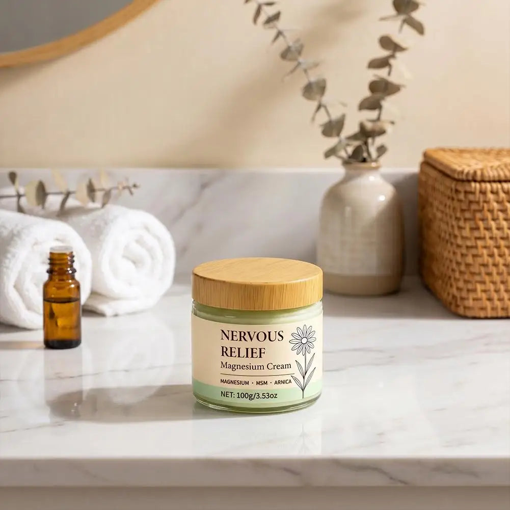 Magnesium Soothing Moisturizing Cream Deep Hydration Quick Absorb Comfort Massage Long Lasting Daily Skin Care for Dry Skin