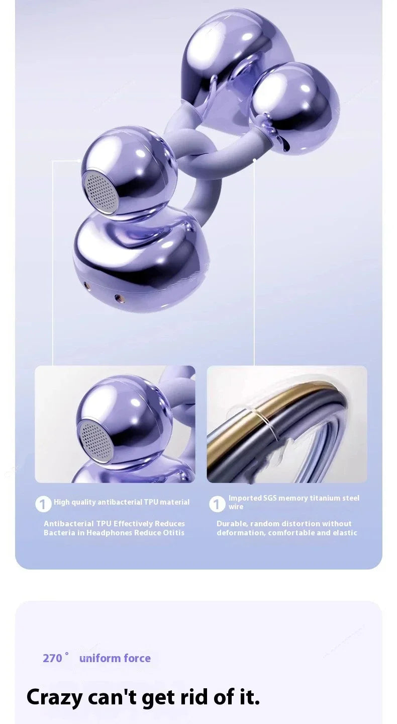 Wireless Bluetooth Earphones Clip-on Q71 Earphone High Sound for Xiaomi Earbuds Led Display Headphones Music Sports Headset