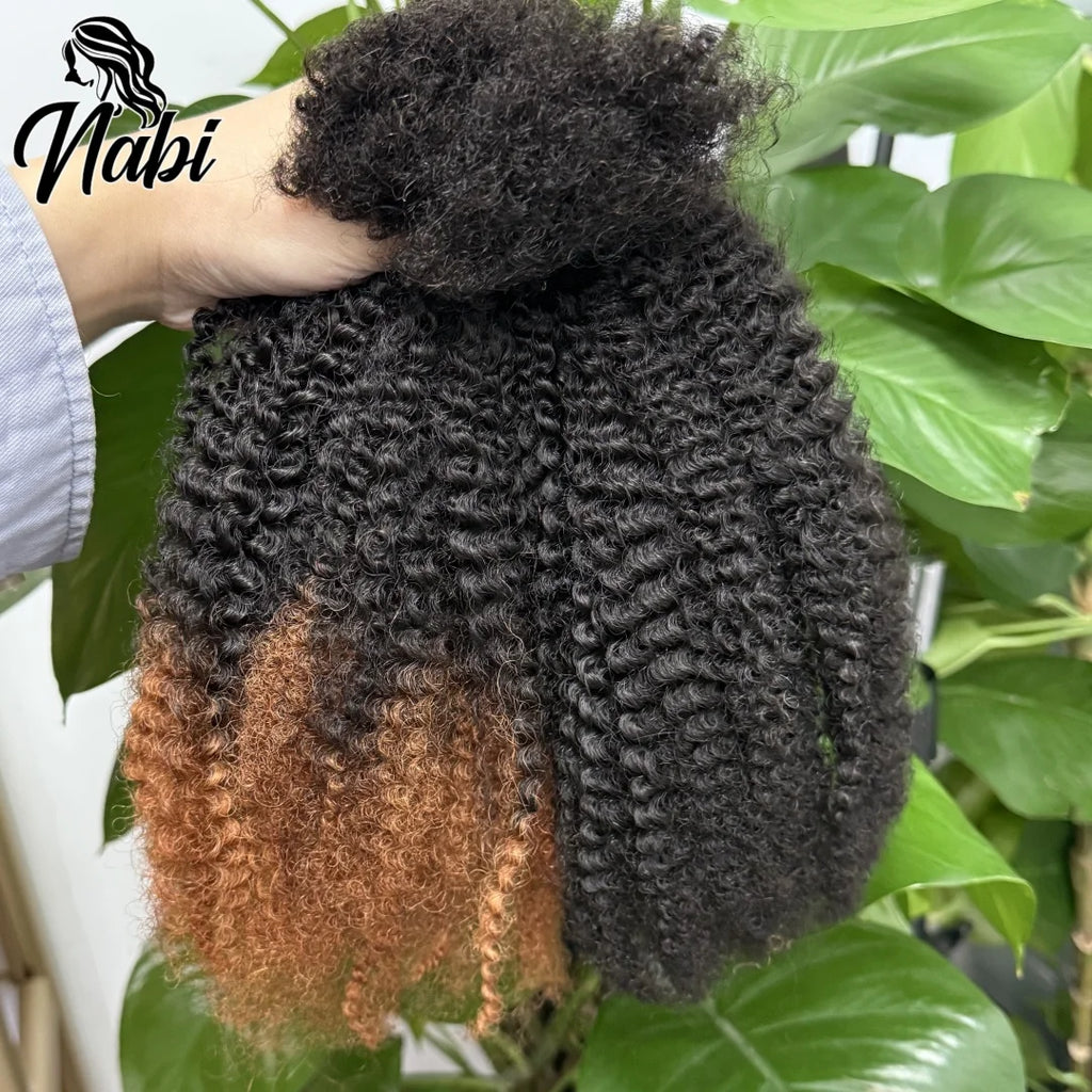 Mini Twist 4C Afro Kinky Curly Hair Bulk No Weft Crochet Human Hair Colored Bundles for Mini Braid Dreadlock Extension