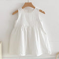 2025 Kids Clothes Summer Solid Dress Baby Girls Cotton Clothes Sleeveless Floral Dresses Children'S Vestidos Casual Clothing