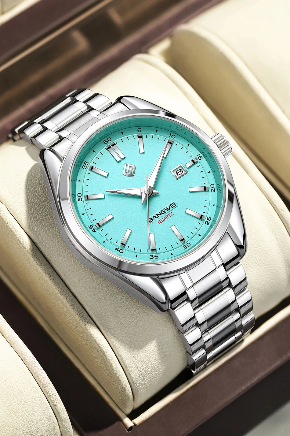 BANGWEI 2025 Business Men's Watch Waterproof Stainless Steel Quartz Watch Luminous Fashion Calendar Watches for Men Reloj Hommes