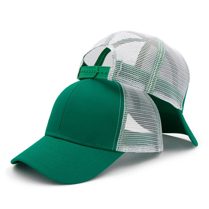 Custom Logo Mesh Splicing Breathable Adjustable Baseball Cap Men Hip Hop Summer Shade Snapback Hat Outdoor Women  Trucker Caps