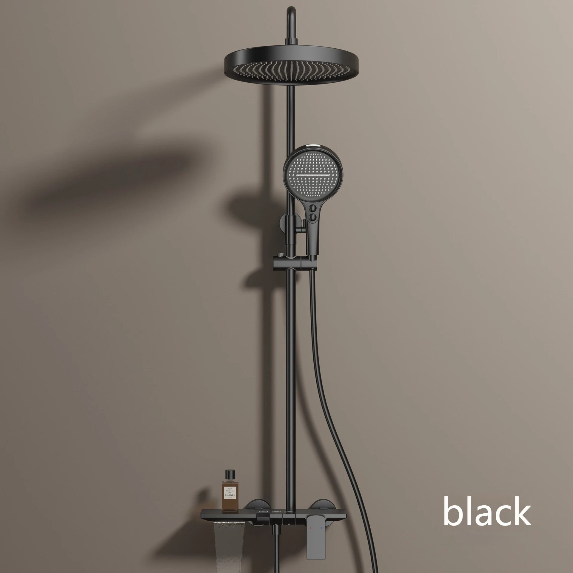 Hot Cold Piano Bathroom Shower System Set Brushed Rose Gold Waterfall Bathroom Faucet Rainfall Piano Bathroom Shower Set
