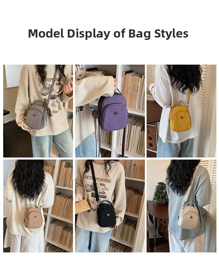 Casual Oxford Fabric Mobile Phone Bag Women's Crossbody Bag Lightweight Trendy Single Shoulder Canvas Bag for Walking