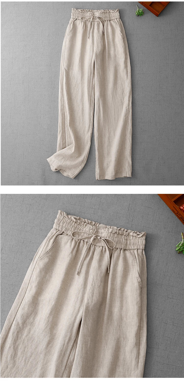 High Waist Wide Leg Pants Women's Thin Drapey Loose Casual Straight Long Trousers plus Size Comfortable Slimming Summer Pants