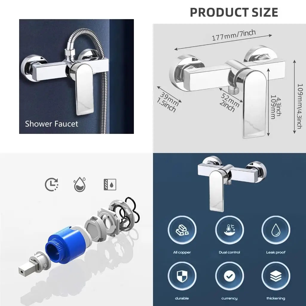 652F Fashion Single Handle Shower Mixer Bath Faucet Modern Single Lever Shower Faucet Bathroom Tap Elegant Shower Mixer Tap