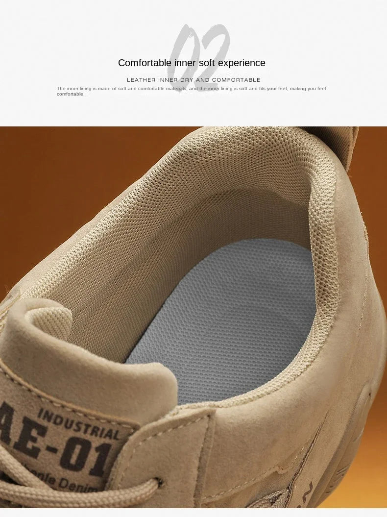 Ankle Boots For Men Spring Man Casual Sneakers Non Slip Khaki Work Mens Shoe Short Boots Loafers Lace Up zapatos de hombres
