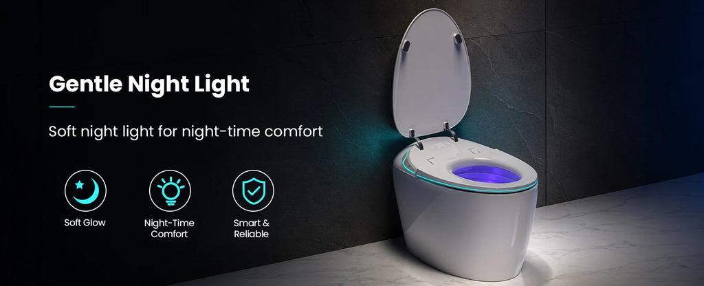 Sanyipace Smart Toilet Seat and Bidet with Smart Control 1000g MaP Powerful Flush Intelligent Toilet One Touch Flush Warm Water Feminine Rear Oscillating Wash Auto Nozzle Cleaning Toilet