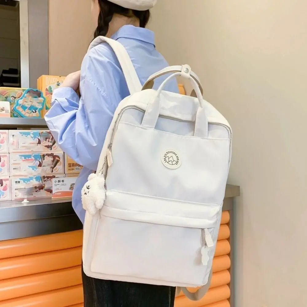 Lightweight Waterproof Women Backpack Large Capacity Solid Color Travel Backpack Nylon Ergonomic Laptop Book Bag For Teenagers