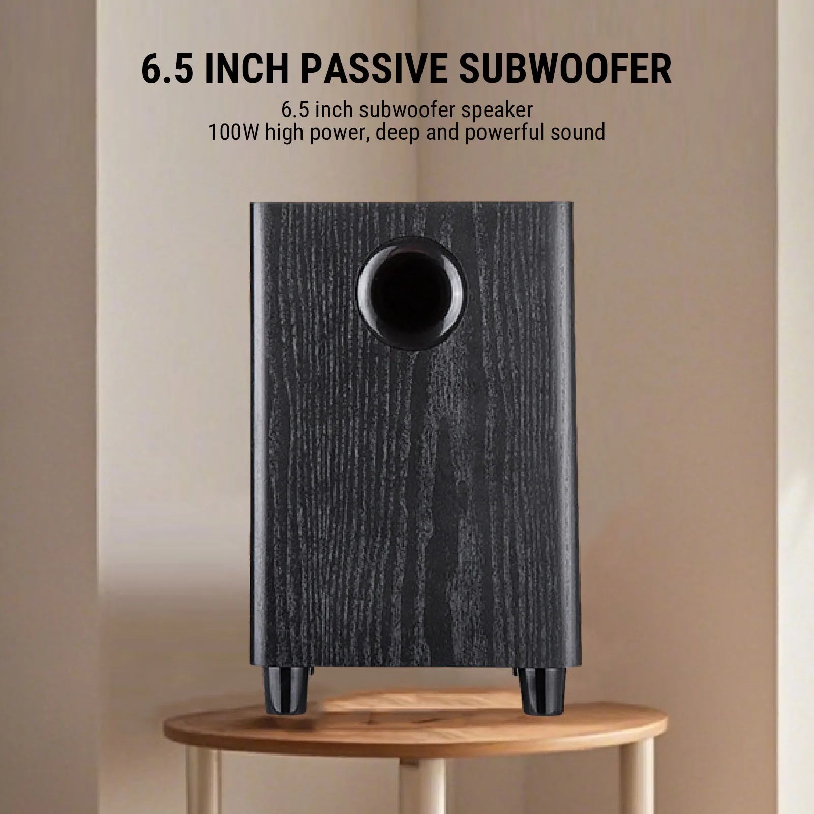 Home  Bass Woofer 100W Home Subwoofer 6.5 Inch Independent Passive Subwoofer Speaker Plug and Play for Home Theater Party