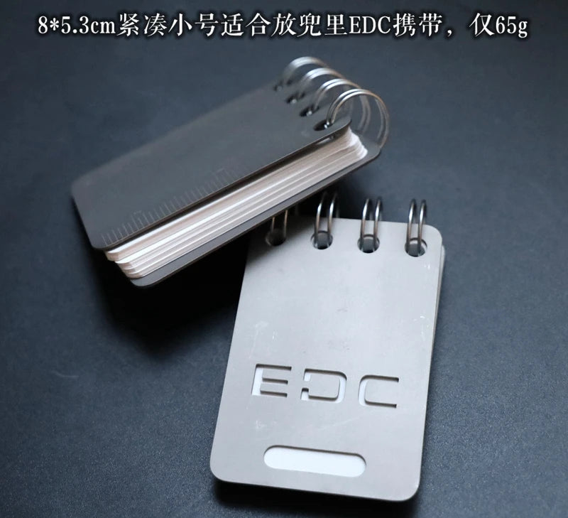 EDC Titanium Alloy Notepad Portable Recyclable Tools Outdoor DIY Survival Camping Gear EDC Multifunction Tools