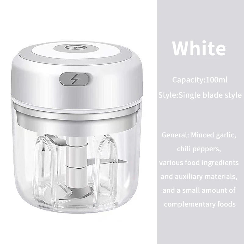 1pcs Electric Garlic Chopper Automatic Garlic Mincer 100/250mL Food Chopper Portable Vegetable Grinder Onion Mixer Kitchen Tool