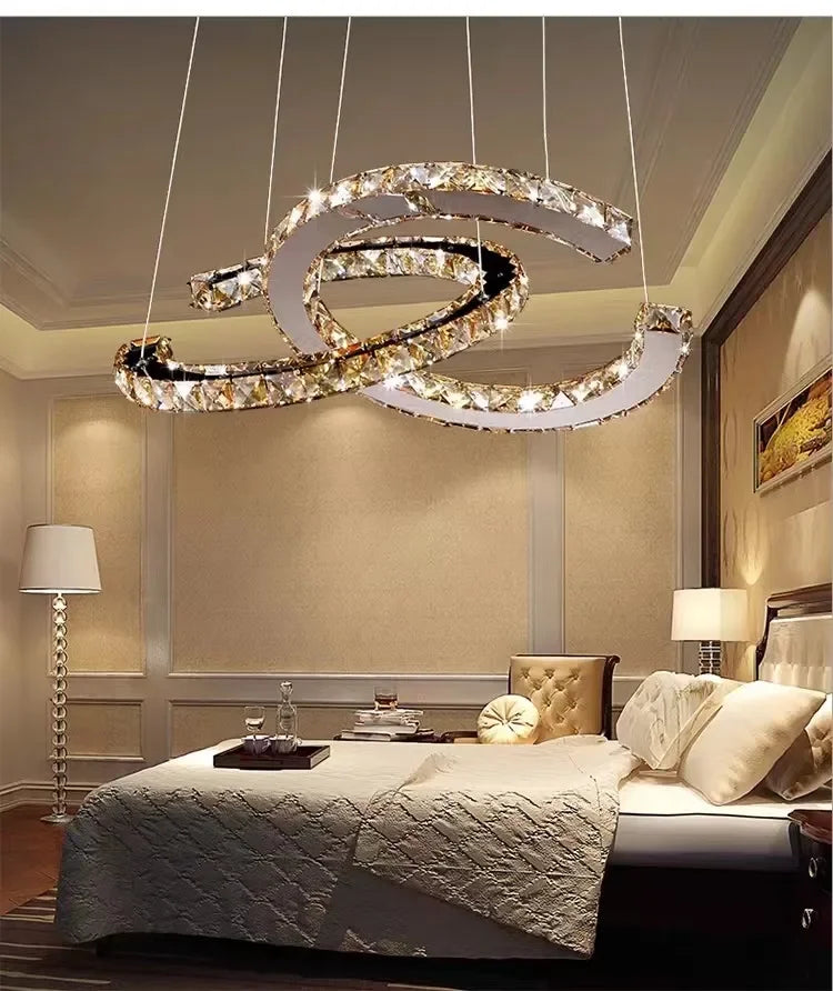 Modern 2024 New Special-shaped Crystal Chandelier Modern Simple Decoration Living Room Dining Room Home Decoration
