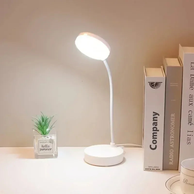 3-Level Dimmable Wireless LED Desk Lamp, Plug-in Powered Touch Control Table Light. Portable Night Light for Bedroom, Study Room