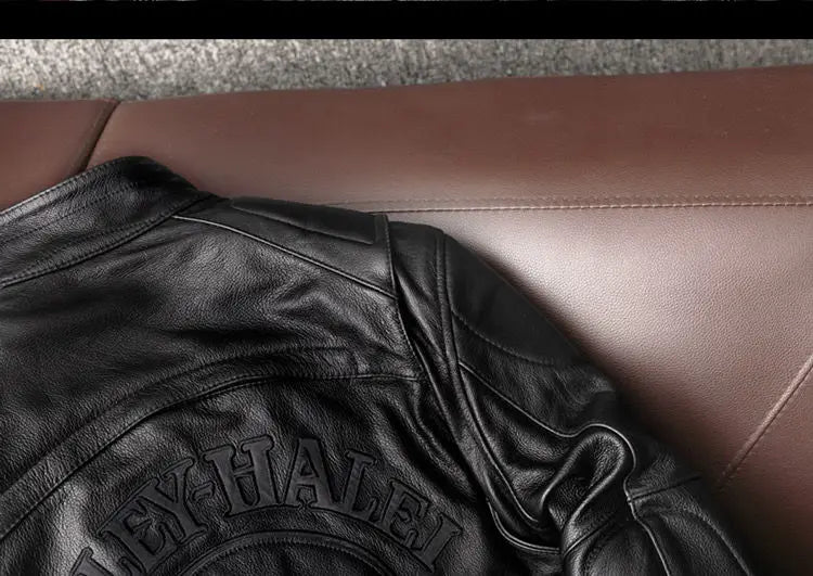 Genuine Leather Jacket Men 100% Cowhide Jacket Man Stand Collar Motorcycle Clothes Spring Autumn Winter 2024 New Leather Coat