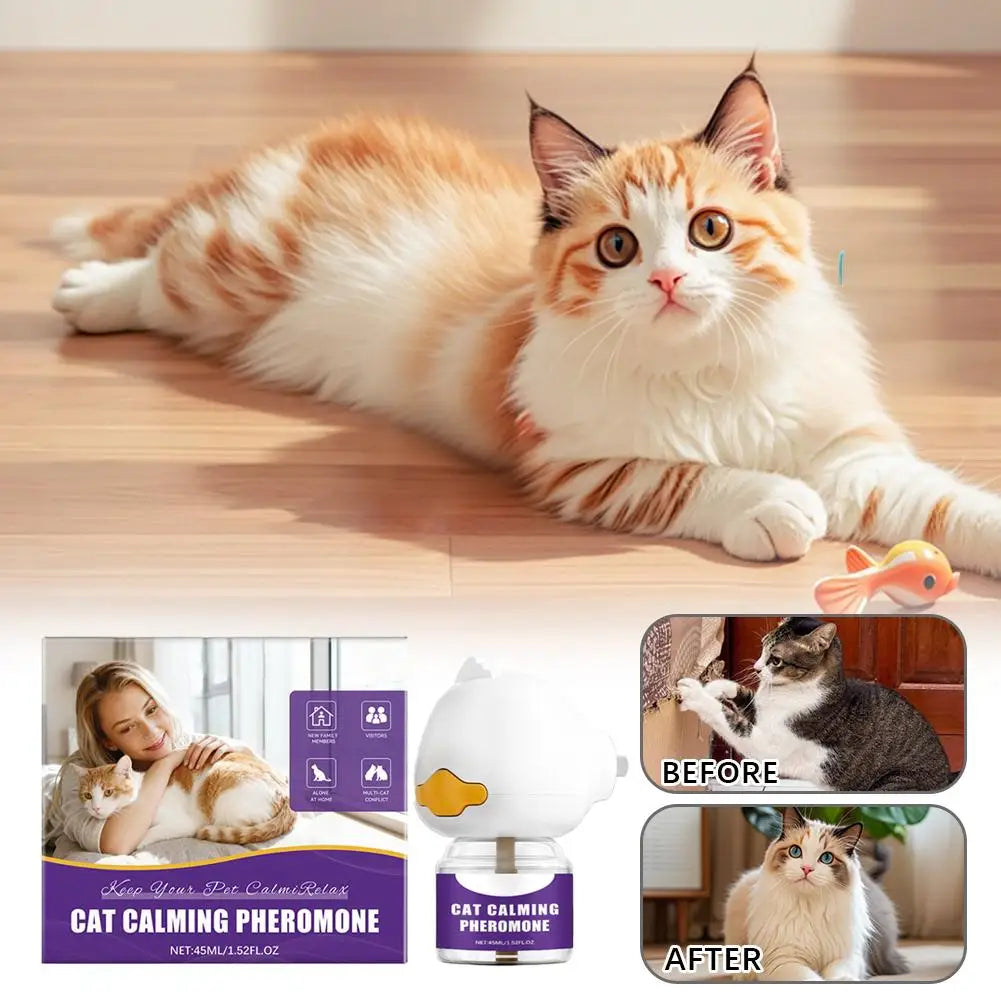 Pheromone Diffuser for Cats Pet Emotional Soothing Device Electric Plug-In Relieve Anxiety Reduce Scratching Calming Spray