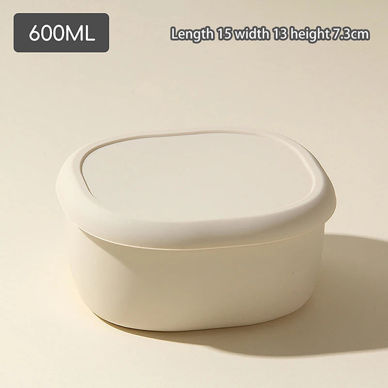 1/3Pcs New Food Grade Silicone Lunch Box With Lid Leak Proof 200 300 600ML Microwave Safe Food Container For Picnic