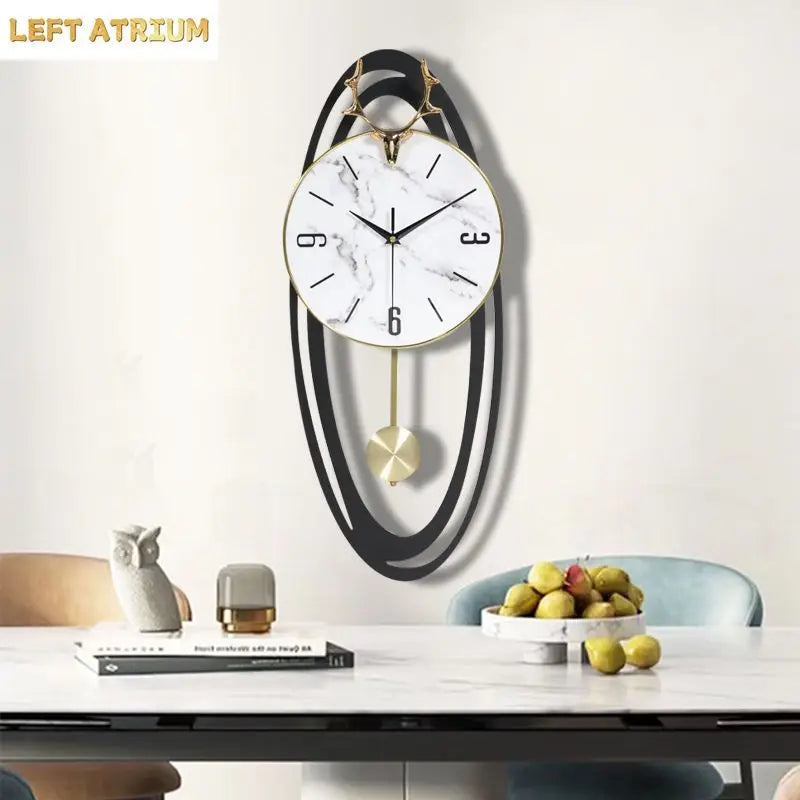 Creative trend  home fashion wall hanging clock Modern simple light luxury living room atmosphere hanging clock wall decoration