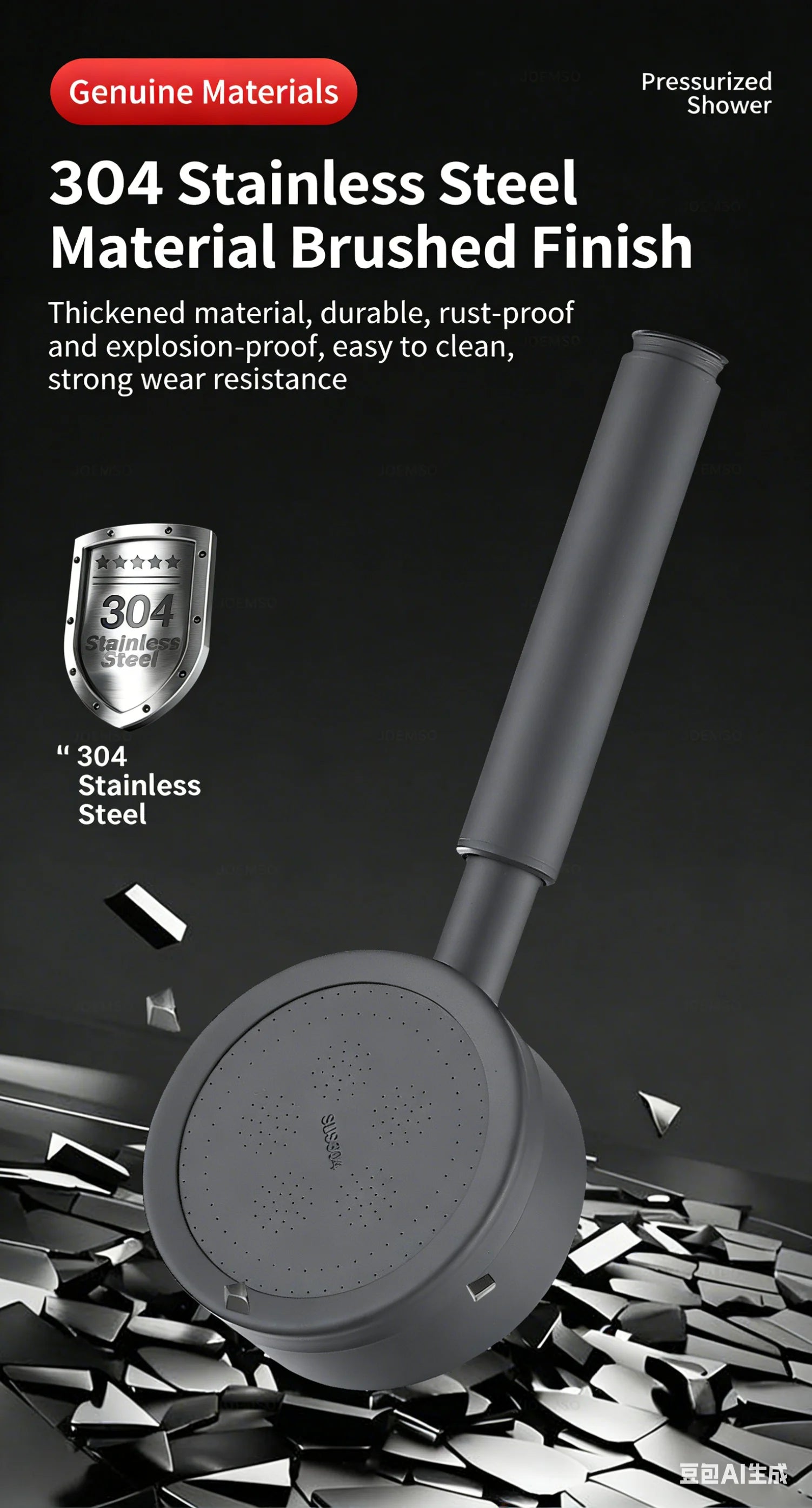 304 stainless steel shower head, handheld shower head for bathroom bathing, bathroom shower head