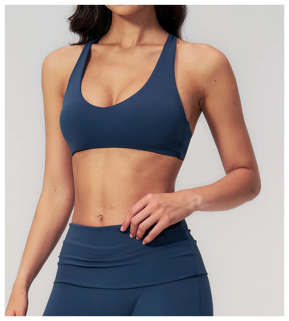 NCLAGEN Sport Bras Women High Support Fitness Underwear Back Cross Gym Clothes Training Solid Yoga Top Pilates Workout Tank