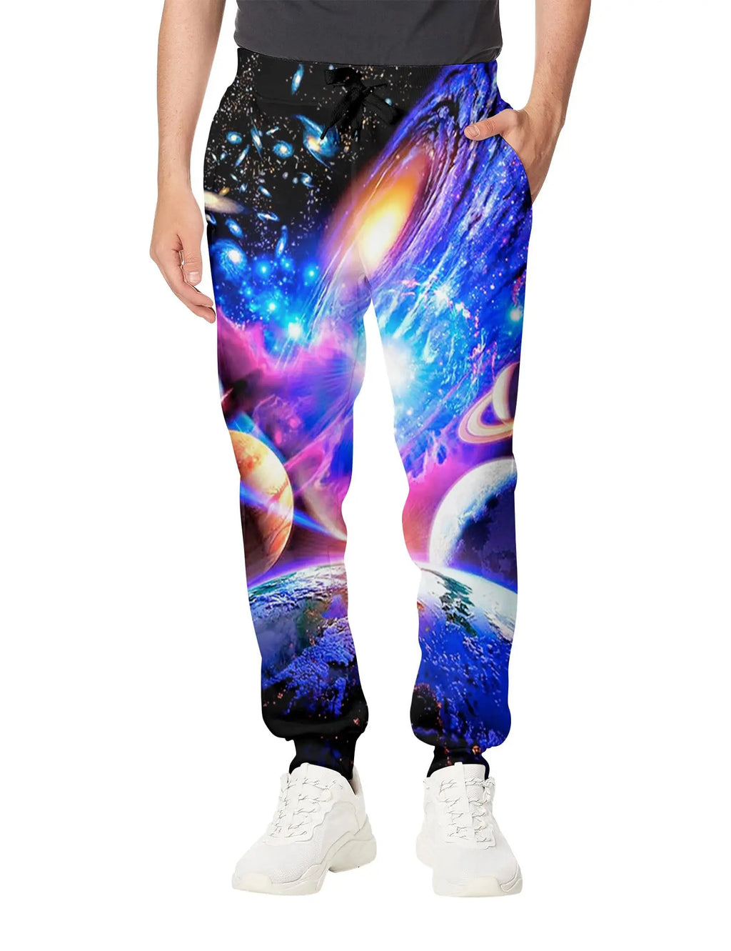 Men's Casual Jogging Pants Abstract Kitten Pizza Print Design Suitable for Outdoor Sweatpants Autumn and Winter Fashion