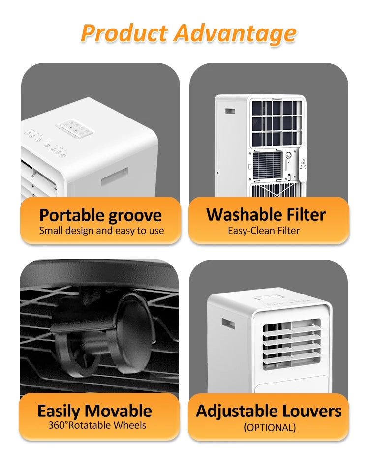 2026 New Arrival 7000BTU 1020 Wholesale Touch Panel Home-used Hotel Basement Bathroom  Portable Air Conditioner