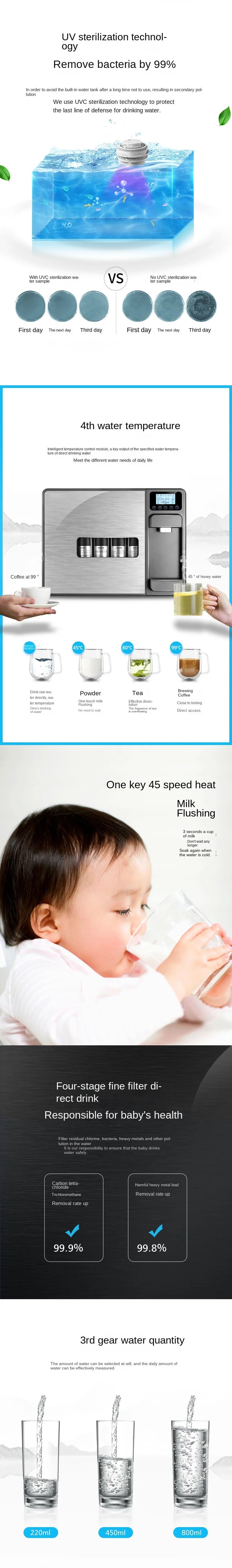 Home Appliance Free Installation Countertop Alkaline Water Purifier Dispenser RO Water Filter