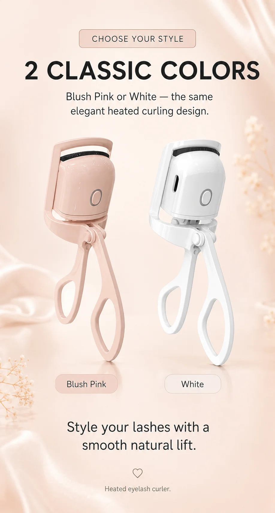Electric Lash Curler for Women USB Rechargeable Heated Eyelash Styling Device Portable Beauty Tool for Eye Makeup
