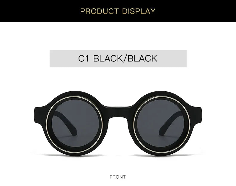 Men Sunglasses Fashion Retro Round Sun Glasses Classic Trendy Circular Outdoor Photography Accessory Eyewear UV400 Eyeglasses