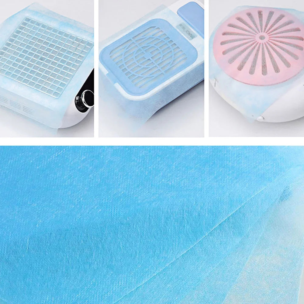 100Pcs Nail Vacuum Clean Collector Filter Paper Set 20*24cm Dustproof Replace Filters Disposable Manicure Machine Dust Accessory
