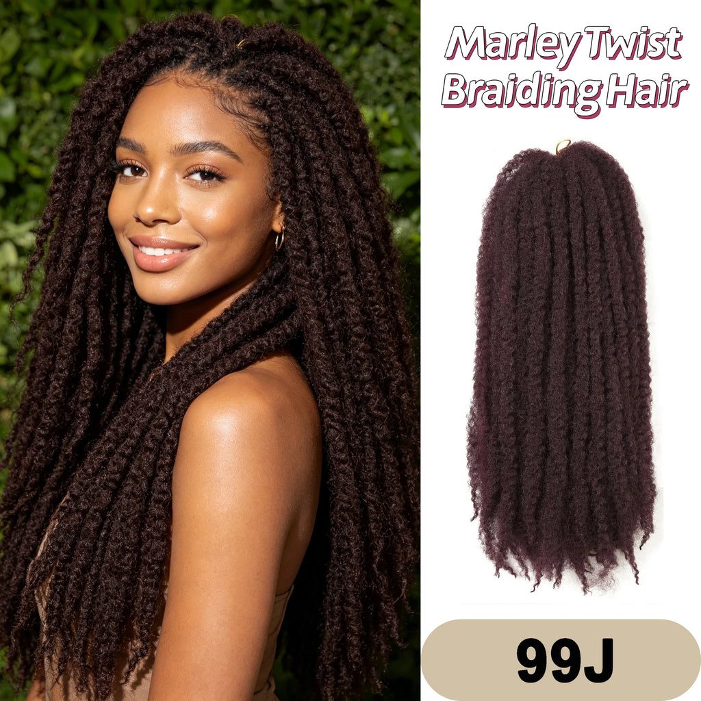 Afro Kinky Twist Crochet Hair Braids Marley Braid Hair 18inches Senegalese Curly Crochet Synthetic Braiding Hair Extensions