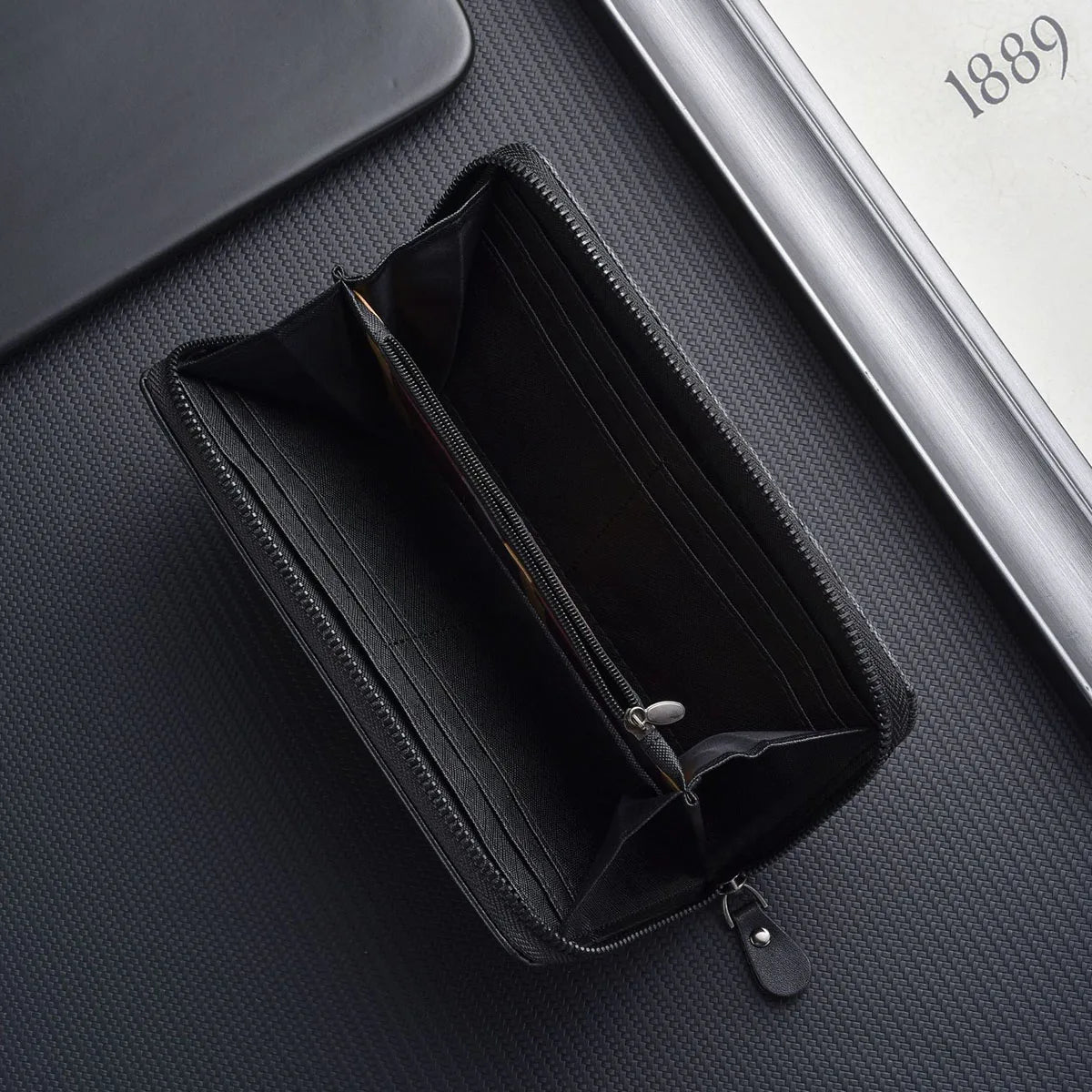 Leather Wallet Men RFID Blocking Bifold Front Pocket Wallet Minimalist Credit Card Holder Cash Money Clip