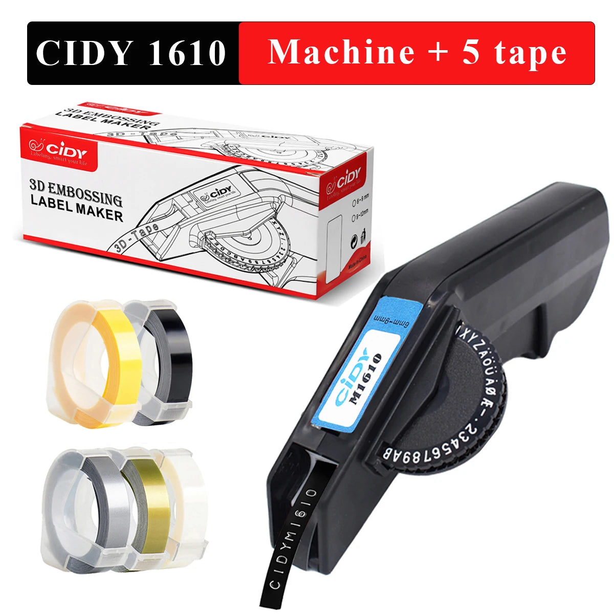 Original Motex E5500 E-505 Manual Label Maker e-5500 Suit For 6/9mm DYMO 3D Embossed Tape Can Replace 1610 12965 1880