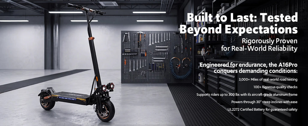 Off Road Electric Scooter, 1200W Motor, 25 Miles Range,11" All TerrainTire E Scooter for Adult, E-Scooter with Double Suspension &Side Light