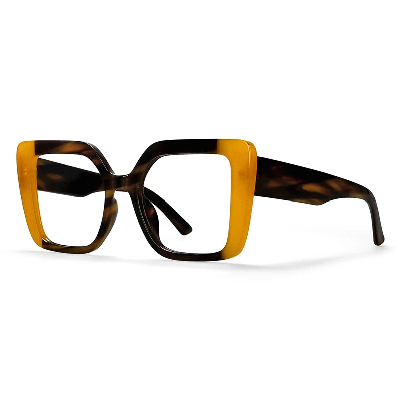 R56982 Colorful Large Size Reading Glasses Lady Trend Splicing Color Presbyopic Eyeglass Universal Prescription Spectacles Frame