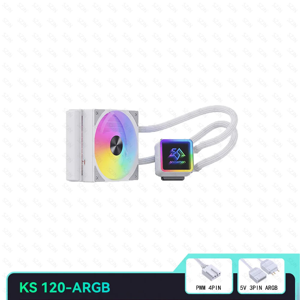 Liquid Cooler 120/240/360 ARGB CPU Cooler Computer Fan CPU AIO Water Cooler Support Intel&AMD Efficient PWM-Controlled Pump